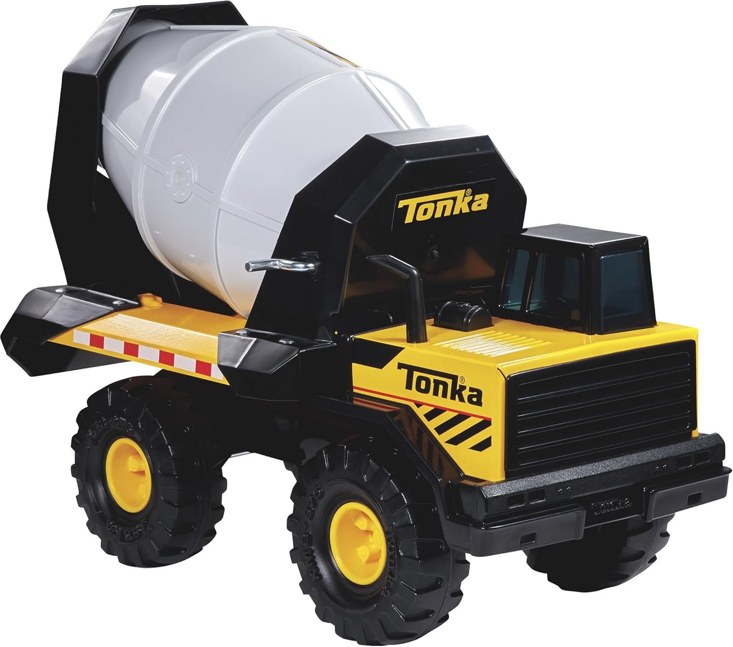 Steel Cement Mixer Vehicle, Yellow, Black, White